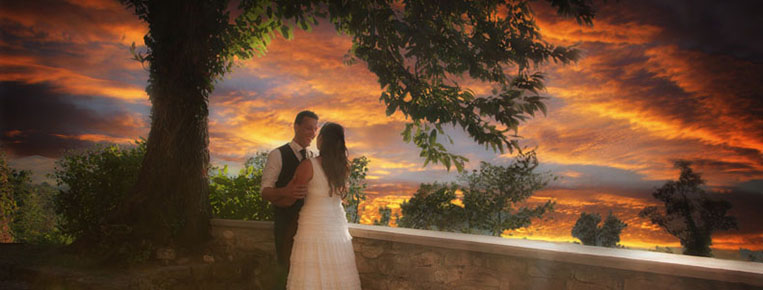 servizio fotografico matrimonio a leguigno sposi al  tramonto